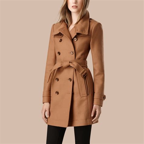 short double wool twill trench coat in camel by burberry|Burberry Short Double Wool Twill Trench Coat In Camel.